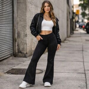 Offline by Aerie Black High Rise Flare Leggings Yoga Pants Medium